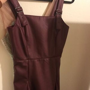 Burgundy leather-like dress by Tobi